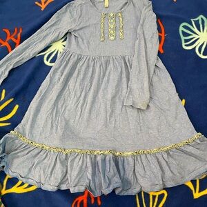 Blue Long Sleeve Kids Dress